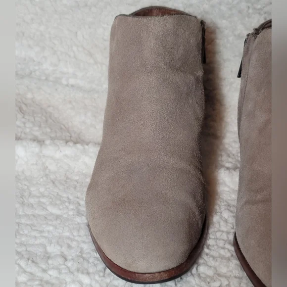 Sam Edelman Taupe Suede Ankle Booties Size 9 - Picture 6 of 11